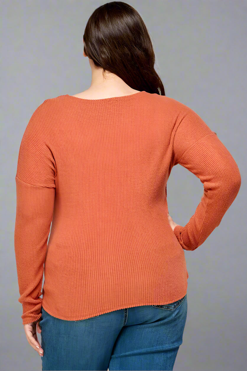 Cashmere Ribbed Wrap Top
