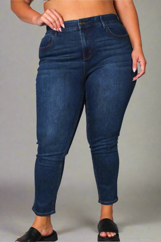 Mid Rise Skinny Leg Denim Jeans