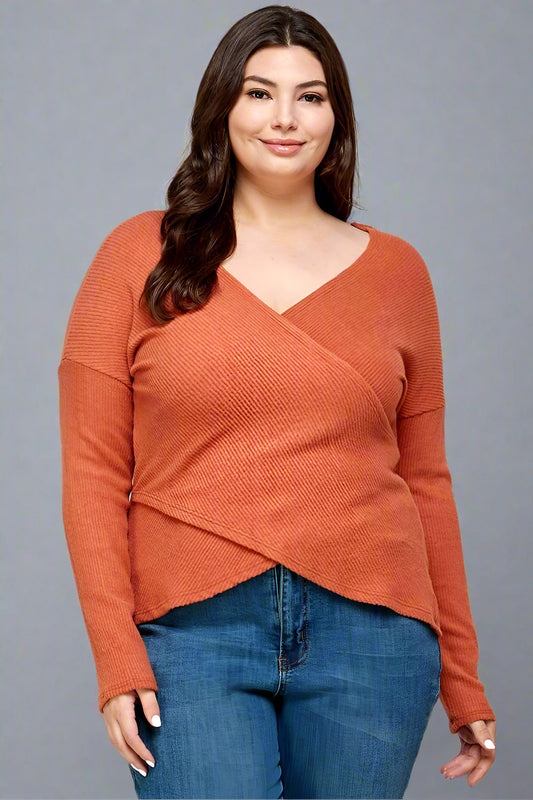 Cashmere Ribbed Wrap Top