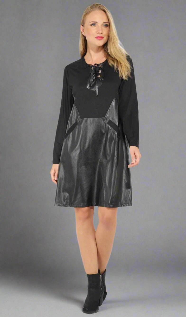 Faux Leather Dress