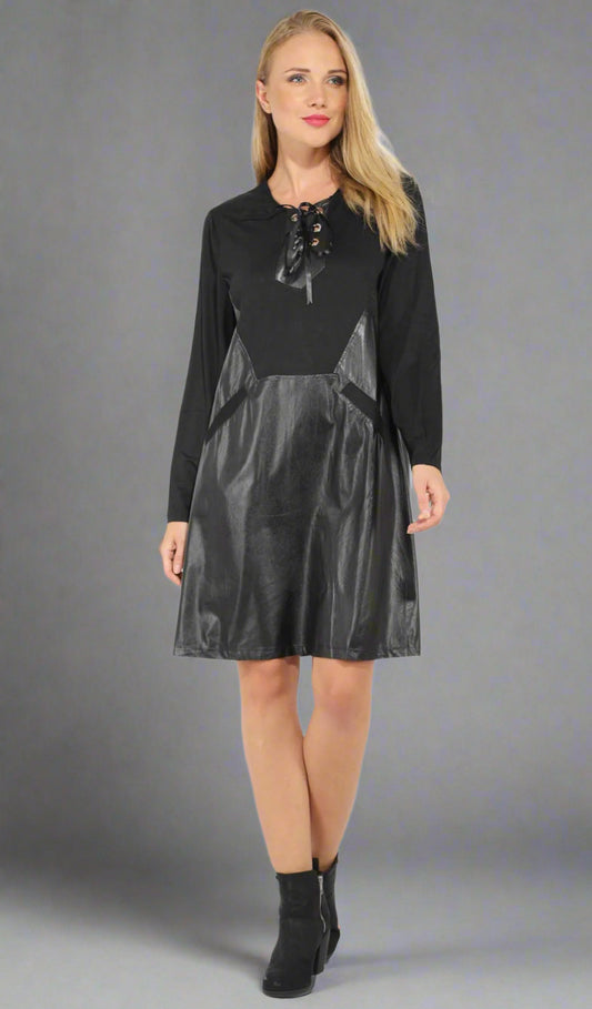 Faux Leather Dress